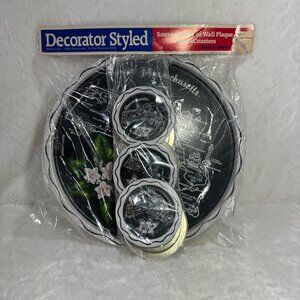 Massachusetts Souvenir Tray Or Wall Plaque With 6 Coasters By Decorator Styled